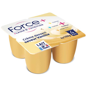Force + Crème Dessert Riche En Protéines Saveur Vanille 4X100G