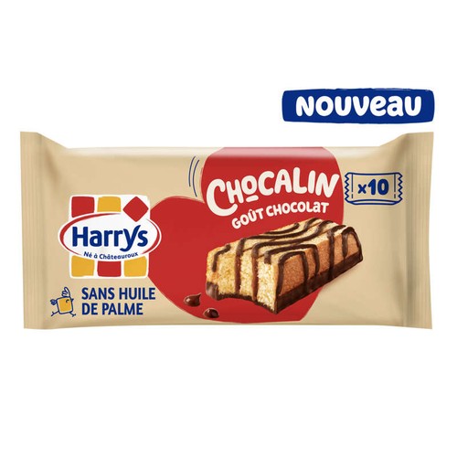Harrys Gâteaux moelleux cacao et chocolat Chocalin sans huile de palme , le paquet de 10 sachets, 350g