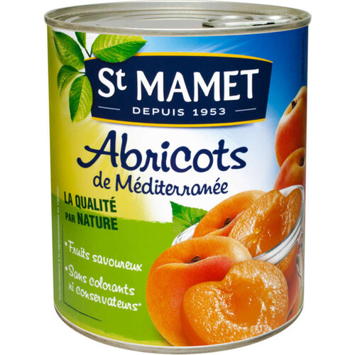 St Mamet Abricots de Méditerranée, demi-fruits au sirop 410g