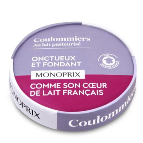 Monoprix Coulommiers au lait pasteurisé 350g