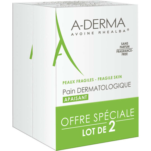 [Para] A-Derma Pain dermatologique nettoyant apaisant au Lait d'Avoine Offre spéciale duo 2X100g
