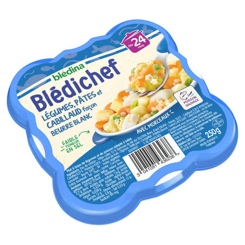 Bledina Bledichef 250G Légumes, Pâtes Et Cabillaud Façon Beurre Blanc Dès 24 Mois