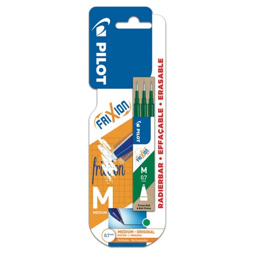 Pilot 3 stylos effaçables FriXion Ball vert