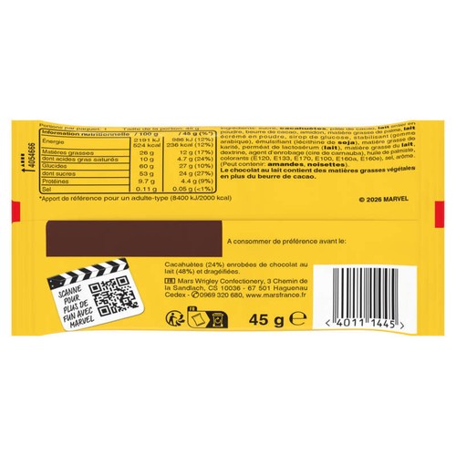 M&M's Bonbons Au Chocolat Au Lait 45g
