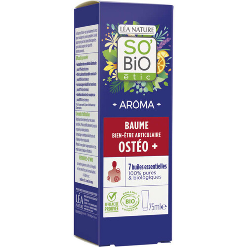 SO'BiO Étic Baume Osteo+ Bien-être Articulaire aux 7 Huiles Essentielles 75ml