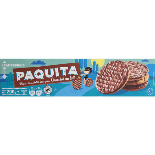 Leader price paquita biscuits sablés nappés chocolat au lait 200g