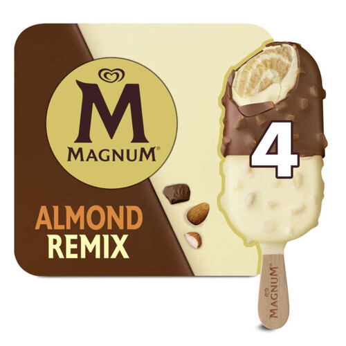 Magnum Glace Bâtonnet Amande Remix x4 264g