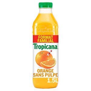 TROPICANA Pur Jus d'Orange sans Pulpe 1,5L.