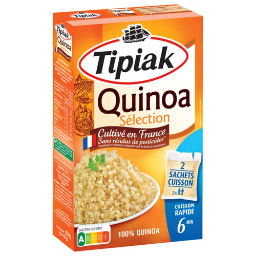 Tipiak Quinoa 2 Sachets Cuisson, Prêt En 6 Minutes 200G
