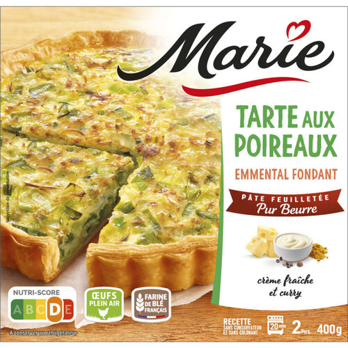 Marie tarte aux poireaux emmental fondant 400g