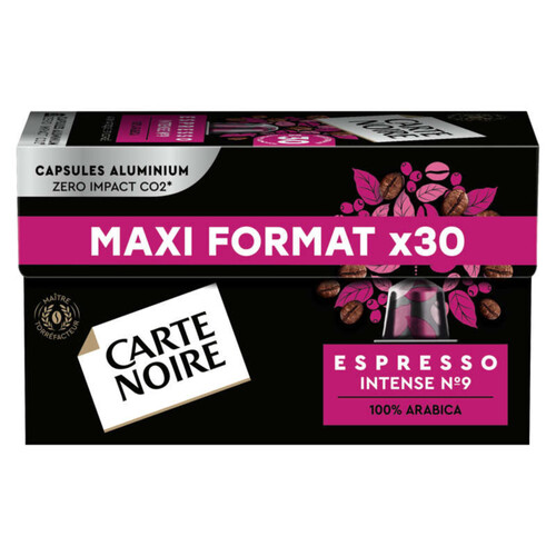 Carte noire 30 capsules alu espresso intense n°9 - 165g