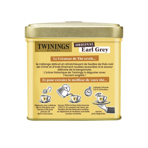 Twinings Thé Original Earl Grey, Aromatisé À La Bergamote 200g