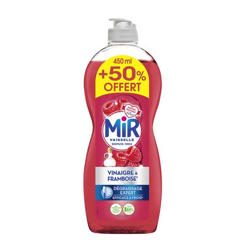 Mir Vaisselle Vinaigre & Framboise 450ml+50% offert