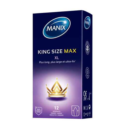 Manix préservatifs king size max x12