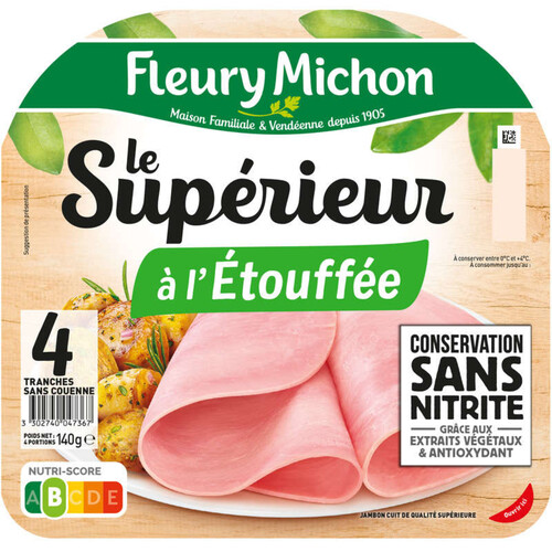 Fleury Michon Jambon Supérieur Sans Nitrite x4