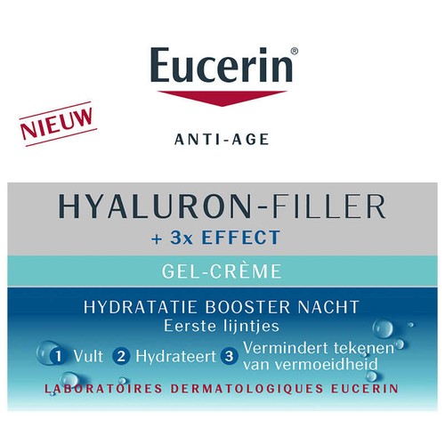 Eucerin Hyaluron-Filler + 3x Effect Gel-Crème Soin de Nuit Booster d'Hydratation 50ml