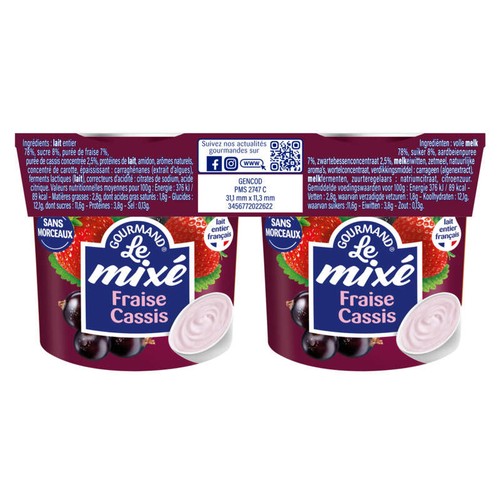 Mamie Nova Le mixé fraise-cassis 4x135g