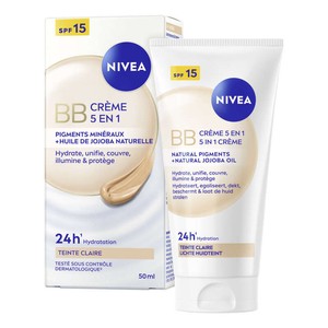 Nivea Crème De Teint 6 En 1. Clair, Enrichie En Pigments Minéraux Et En Beurre De Karité. 50ml