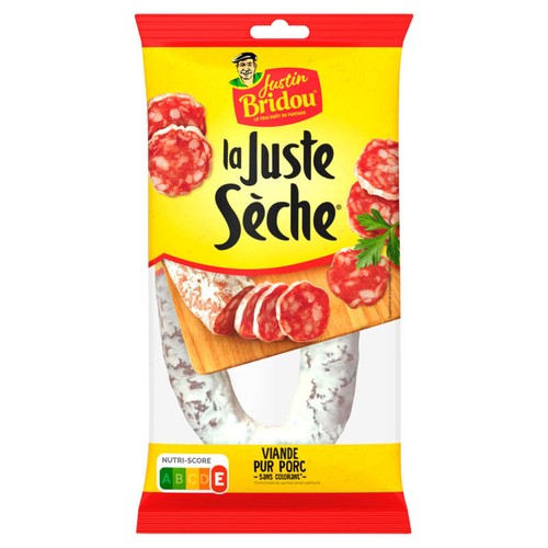 Justin Bridou saucisson Juste Sèche pur porc nature 275g