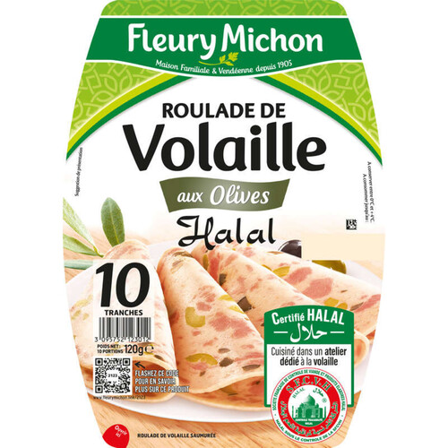 Fleury Michon Roulade De Volaille Aux Olives Halal X10