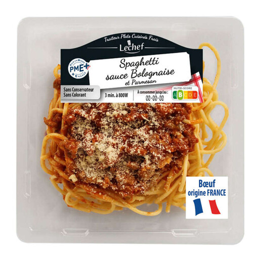 Le chef Spaghetti Sauce bolognaise Bœuf français & parmesan 300g