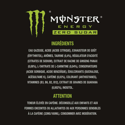 Monster Energy zéro Sucre 50cl