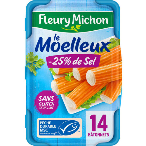 Fleury Michon Bâtonnets Surimi -25% De Sel X14