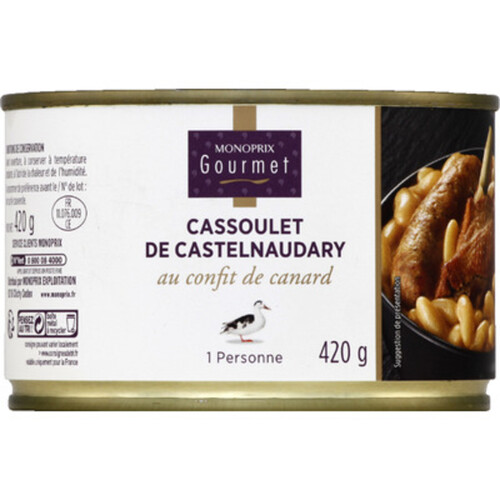 Monoprix Gourmet Cassoulet De Castelnaudary Au Confit De Canard 420G