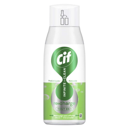Cif Infinite+Clean Spray Multi-Usages Nettoyage sans Efforts Recharge 590ml