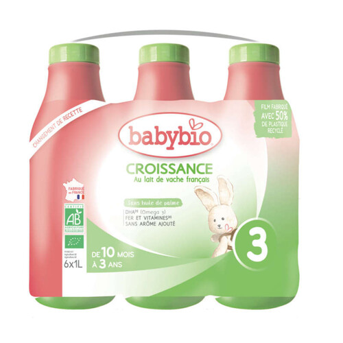 [Par Naturalia]  Babybio BB Croissance Lait Liquide dès 10 mois 6 x 1l