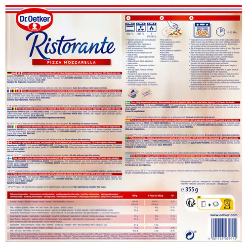 DrOetker Pizza Ristorante Mozzarella 355g