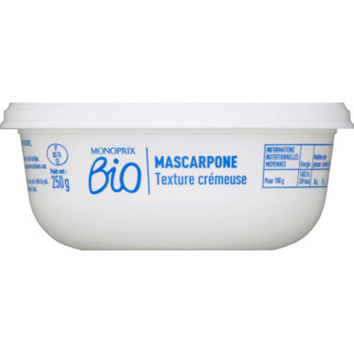 Monoprix Bio Mascarpone Texture Crémeuse 250g