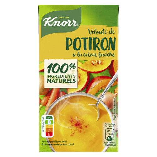 Knorr Soupe Liquide Velouté Potiron Crème Fraîche 50cl