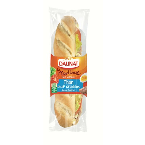 Daunat Baguette le moelleux Thon œuf crudités 230g