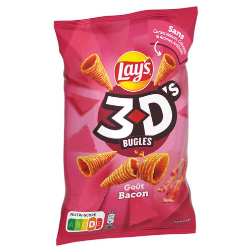 Lay's - 3D's - Biscuits apéritif saveur bacon - Le sachet de 85g