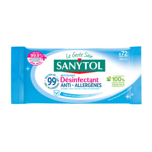 Sanytol Lingettes désinfectantes  anti-allergènes.