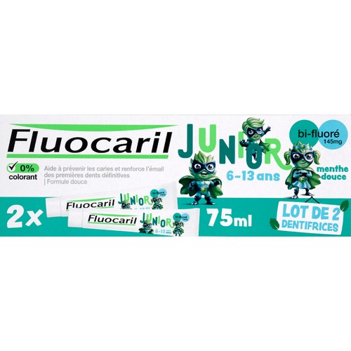 Fluocaril Dentifrice Junior 6-13 Ans Menthe Douce  2x75ml
