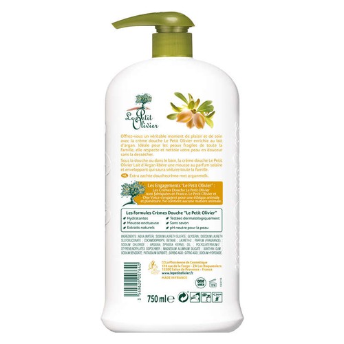 Le Petit Olivier Crème Douche Hypoallergénique Lait d'Argan 750ml