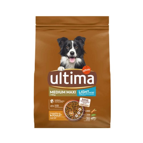 Ultima croquettes au poulet chien medium maxi light 2kg
