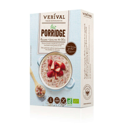 Verival Porridge Aux Fraises Et Chia Bio 350G