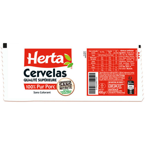 Herta Cervelas Saucisson Porc 400g