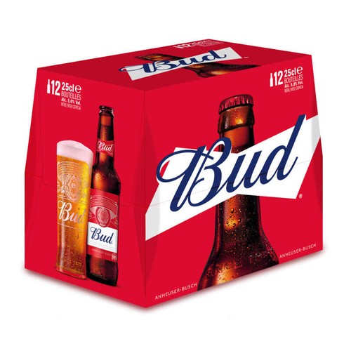 BUD King of beers Bière blonde en bouteilles 12x25cL