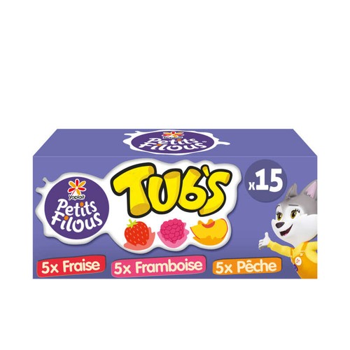 Yoplait Petits Filous tub's yaourt pour enfants panache pots 15x37g