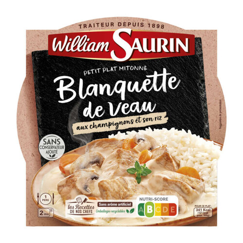 William Saurin Blanquette de veau aux champignons et son riz 285g