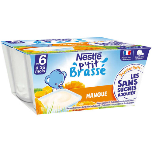 Nestlé P'tit Brassé mangue dès 6 mois 4x90g