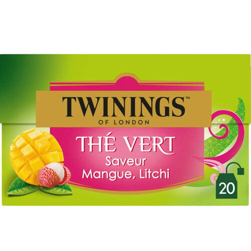 Twinings Thé Vert Mangue & Litchi 20 Sachets 30G