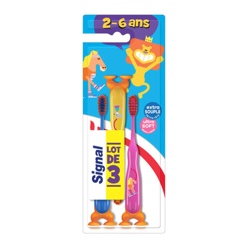 Signal Kids Brosse à Dents Enfants 2-6ans Extra Souple x3