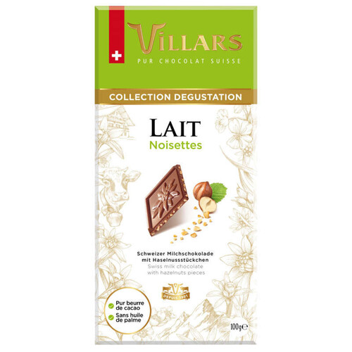 Villars Chocolat au Lait Suisse aux Eclats de Noisettes 100g