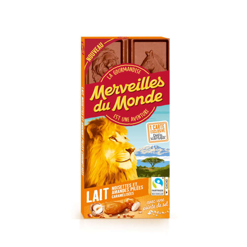 Merveilles Du Monde Lait Noisettes Et Amandes Caramélisées 100g