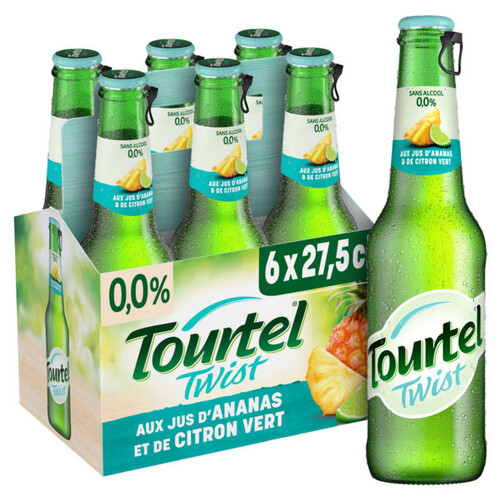 Tourtel Twist Bière Sans Alcool Aux Jus D'Ananas Et De Citron Vert 6X27,5Cl